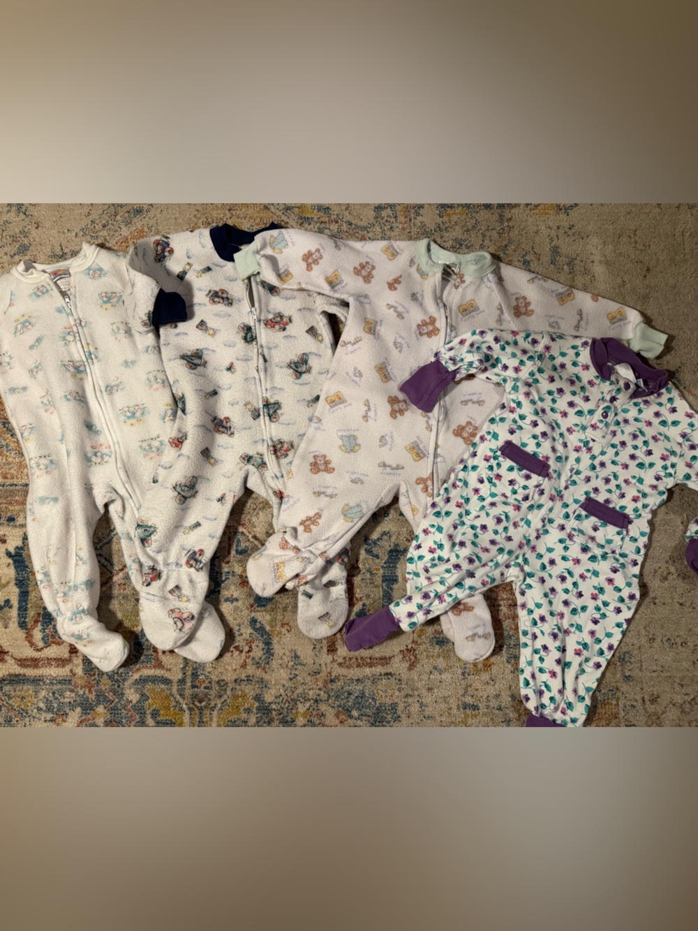 Assorted Vintage Baby Onesies (4-Pack)